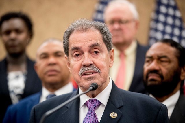Rep. Jose Serrano, D-N.Y. speaks at a news conference on Capitol Hill in Washington in May 2018.